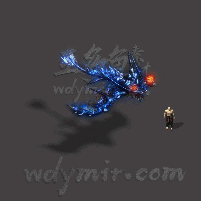 GW-0014 1只暗夜飞鱼怪物素材